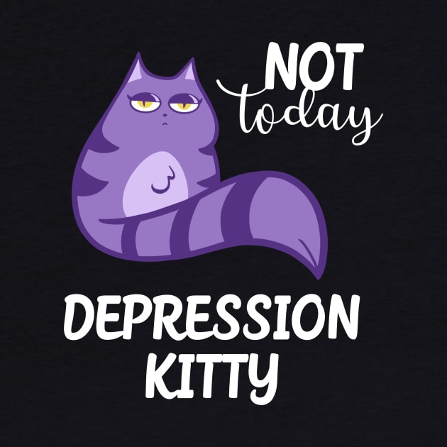 Big Mouth Depression Kitty Positive Quote T-shirt by ichewsyou